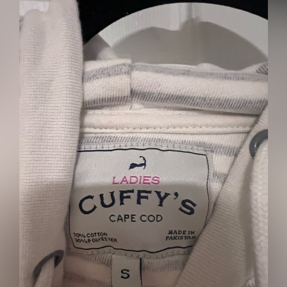 Ladie's Cuffy's Cape Cod Super Long Striped Hooded Sweatshirt - Picture 2 of 3
